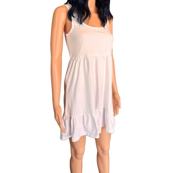 NWT MNG Mango White Frill Cotton Dress Size Small 4 - Picture 5 of 8